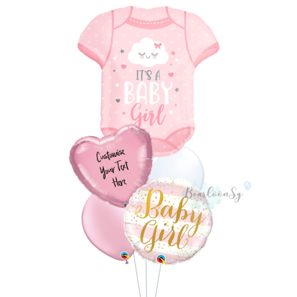 [Supershape] Baby Girl Onesie Balloon Bouquet