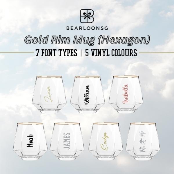 Gold Rim Mug (Hexagon)