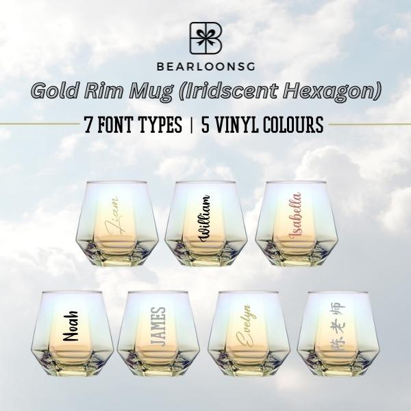 Hexagon Glass Mug - Iridescent