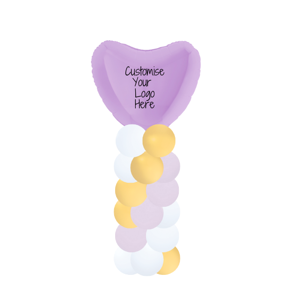 Pastel Purple Heart Balloon Column