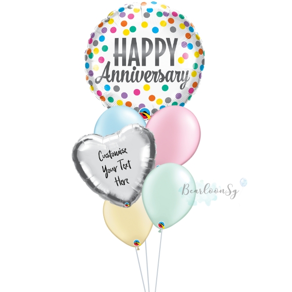 Anniversary Confetti Dots Balloon Bouquet
