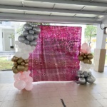 Shocking Pink Shimmer Wall