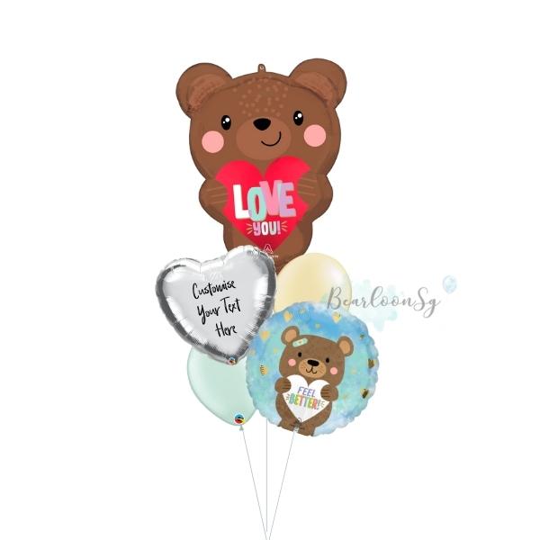[Supershape] Love Bear Feel Better Balloon Bouquet