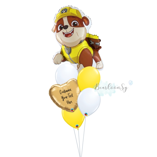 [Paw Patrol] Rubble Personalised Balloon Bouquet