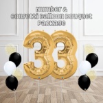 Number & Confetti Balloon Bouquet Package