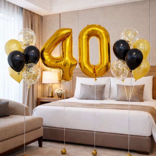 Number & Confetti Balloon Bouquet Package