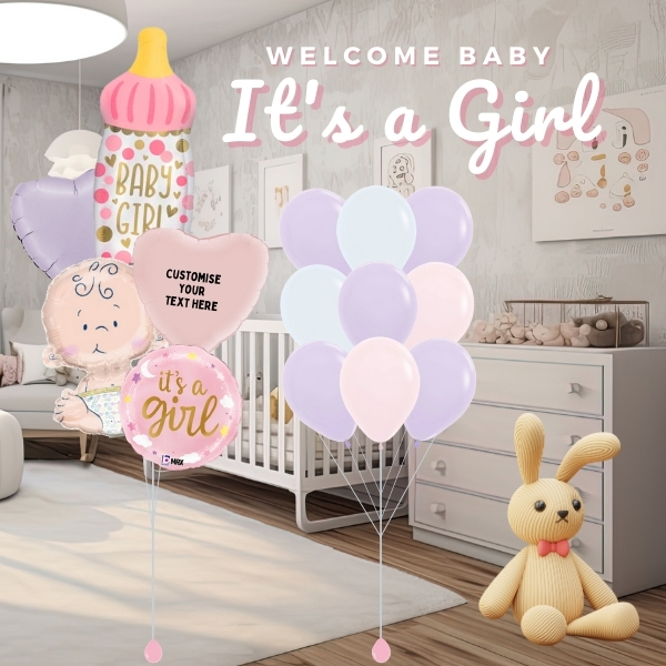 [Newborn] Welcome Baby Balloon Package - Girl