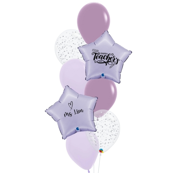 [Teacher's Day] Confetti Star Struck Balloon Bouquet - Purple