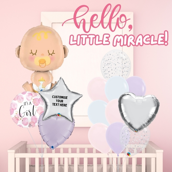 [Newborn] Hello Little Miracle Balloon Package - Girl