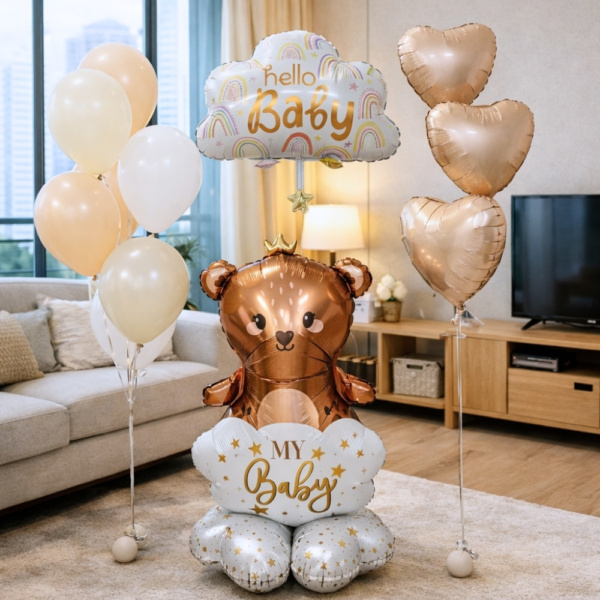 [Newborn] Boho Hello Baby Balloon Package