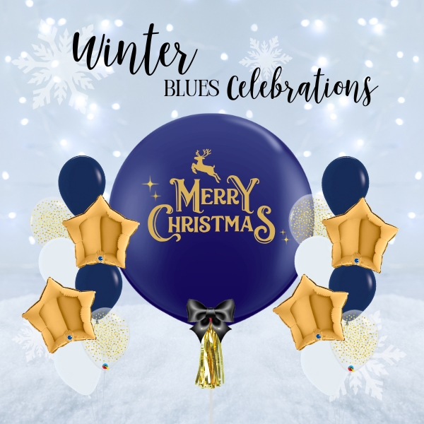 Winter Blue Celebration Balloon Package