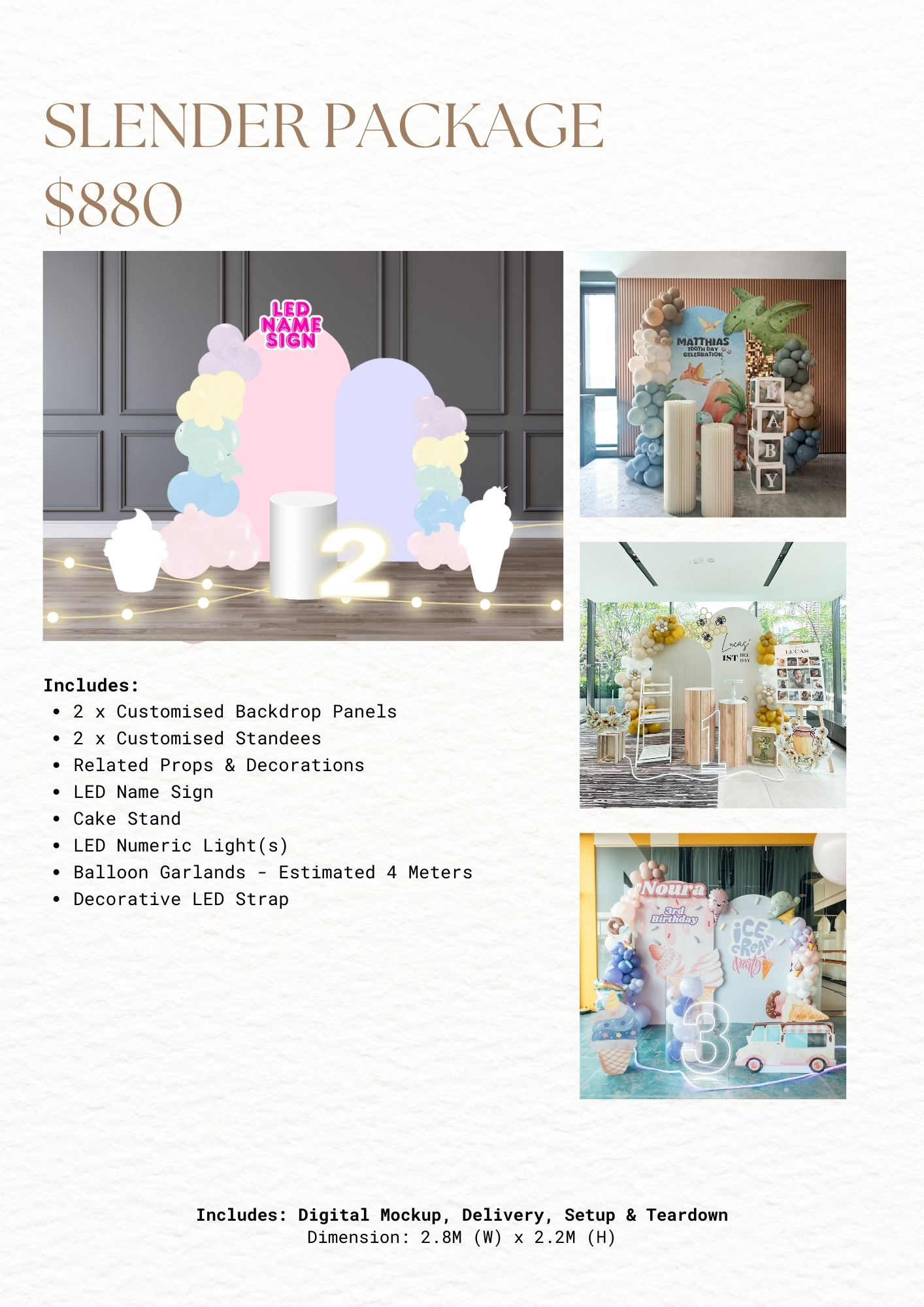 Slender Balloon Backdrop Package