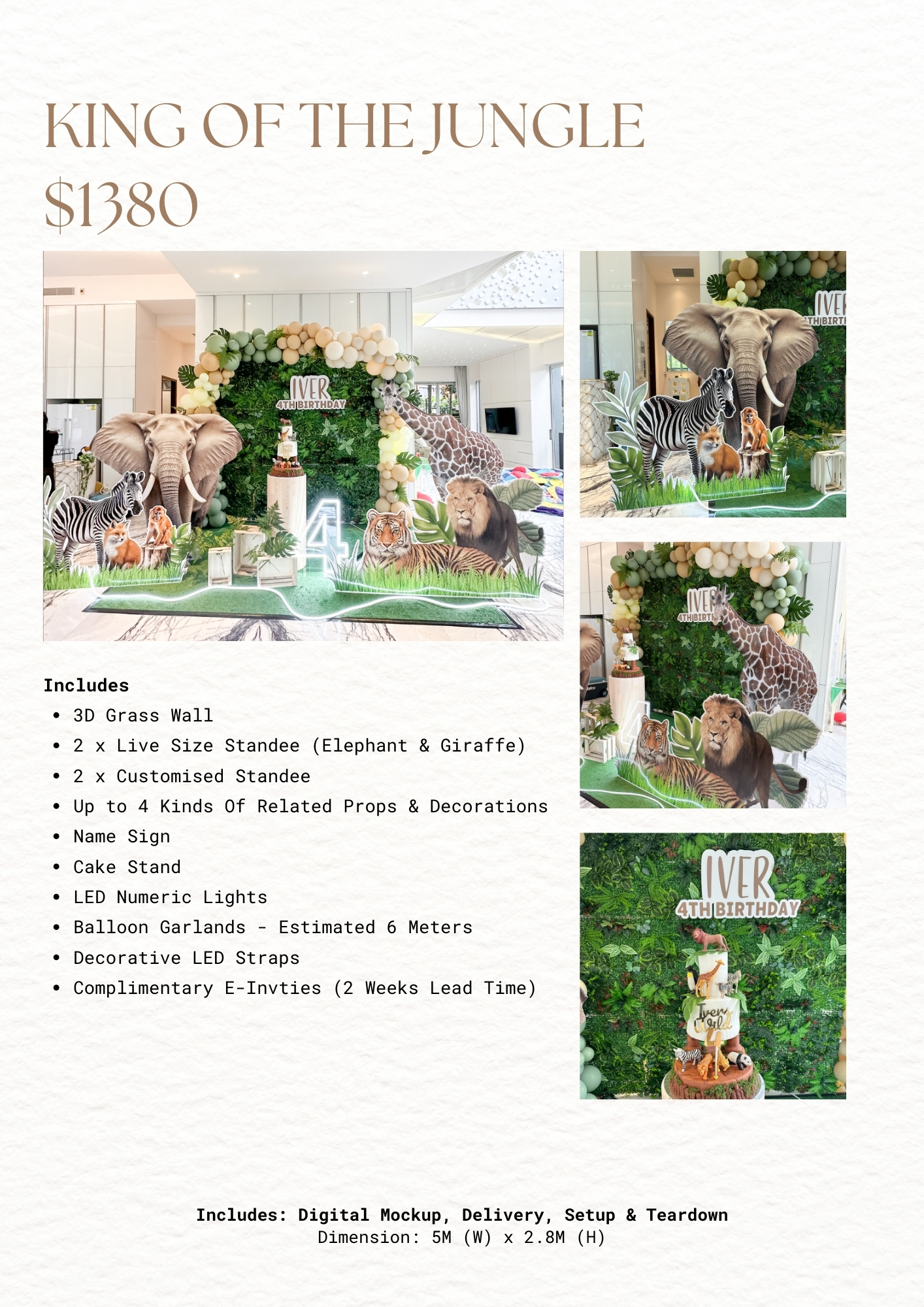 King of the Jungle Balloon Backdrop Package