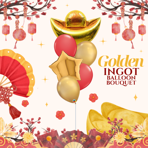 [CNY] Golden Ingot Balloon Bouquet