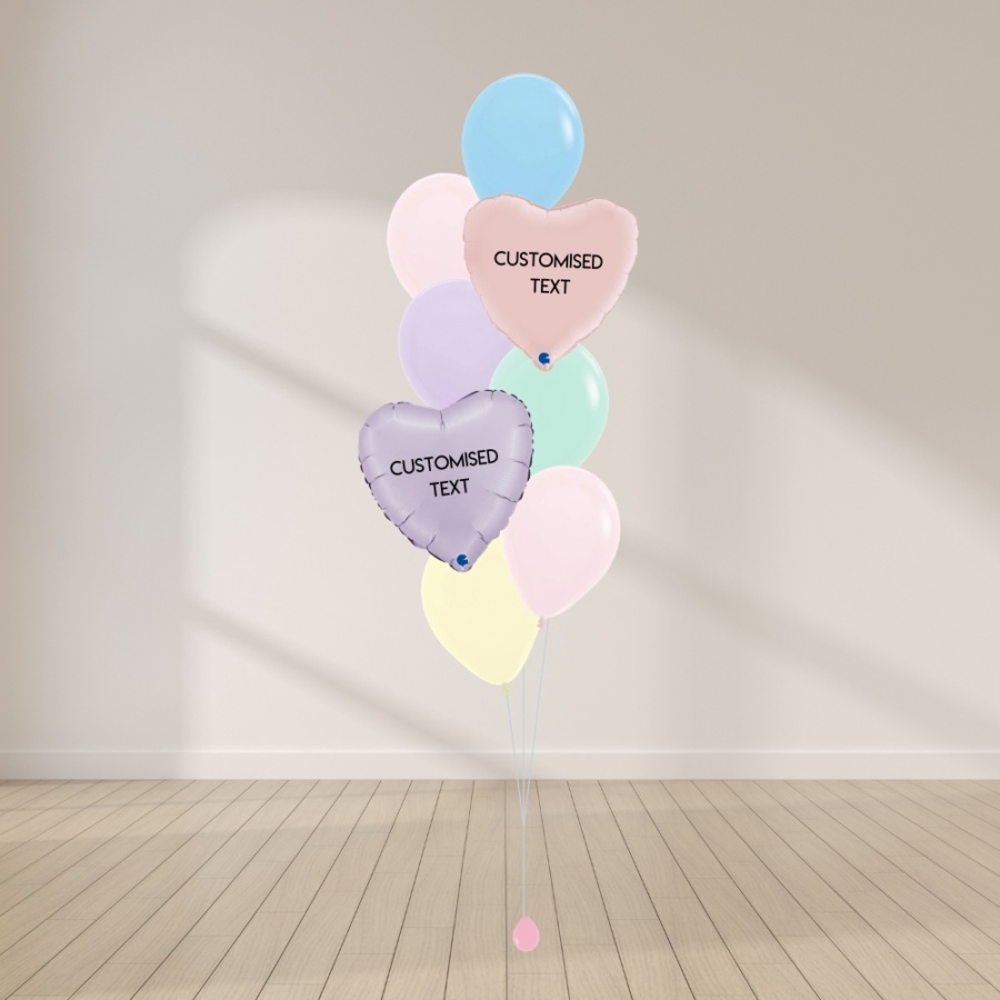 Confetti Sweet Heart Balloon Bouquet - Rainbow