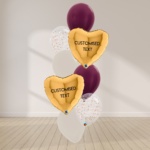 Sweet Heart Balloon Bouquet -Burgundy & Gold