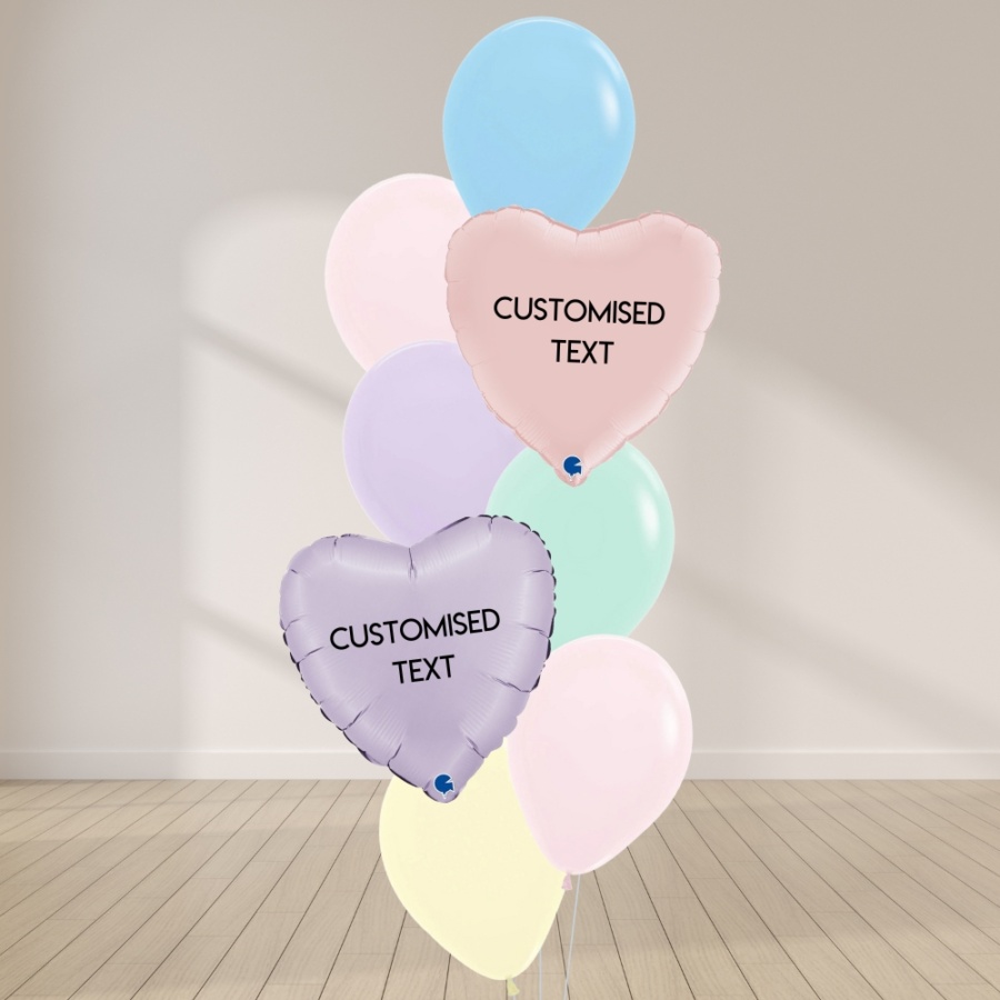 Confetti Sweet Heart Balloon Bouquet - Rainbow