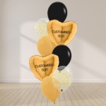Sweet Heart Balloon Bouquet - Black & Gold