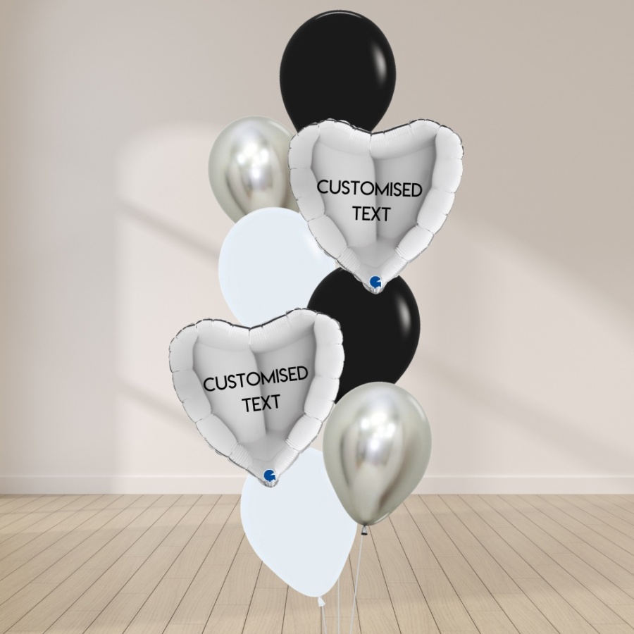 Sweet Heart Balloon Bouquet - Monochrome