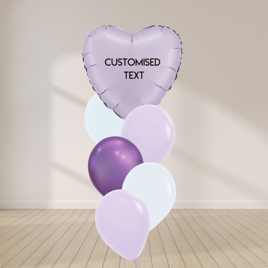 I Heart You Balloon Bouquet - Purple