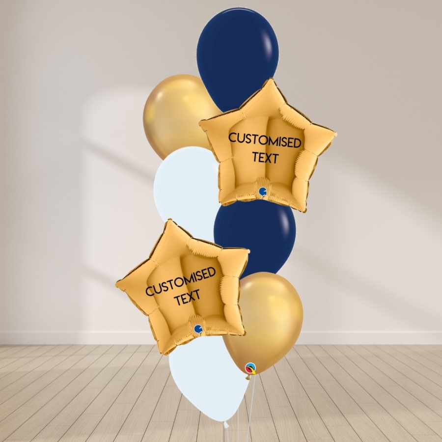 Star Struck Balloon Bouquet - Midnight Blue & Gold