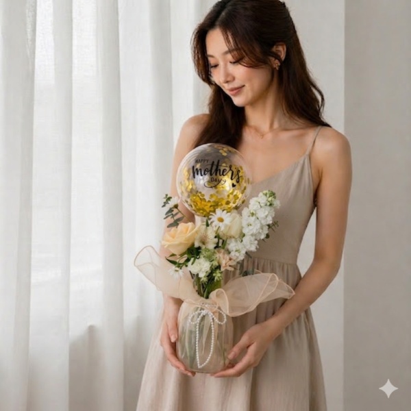 [Festive] Blossom Flower Jar (Ivory)