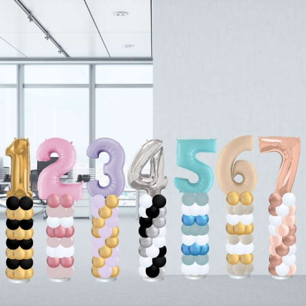 Number Foil Balloon Columns
