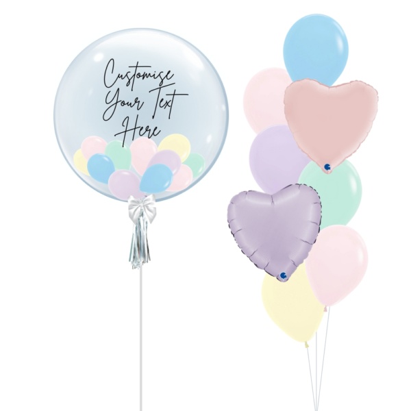 Personalised Balloon With Sweet Heart Balloon Bouquet - Rainbow