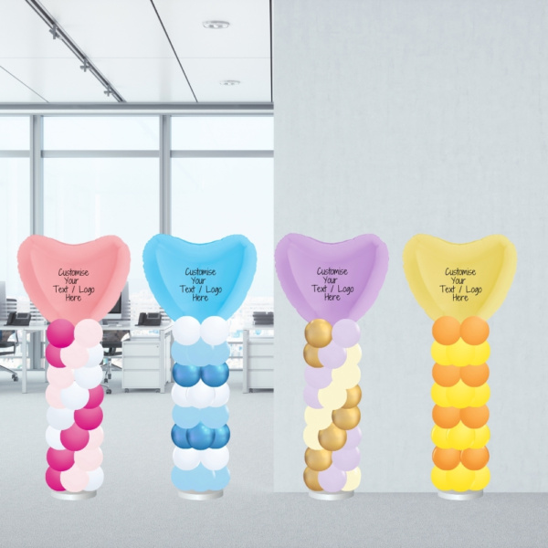 Heart Foil Balloon Column - Customise your colours
