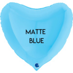 36" Heart Shape Foil - Matte Blue