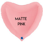 36" Heart Shape Foil - Matte Pink