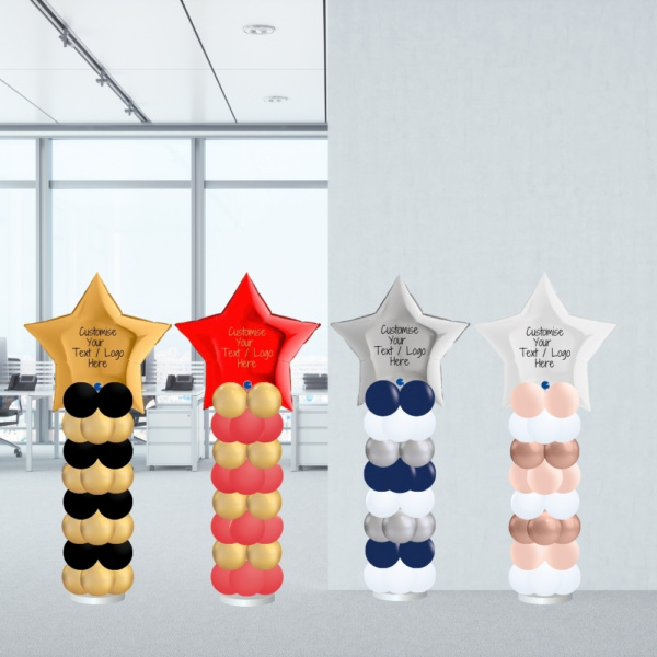 Star Foil Balloon Column