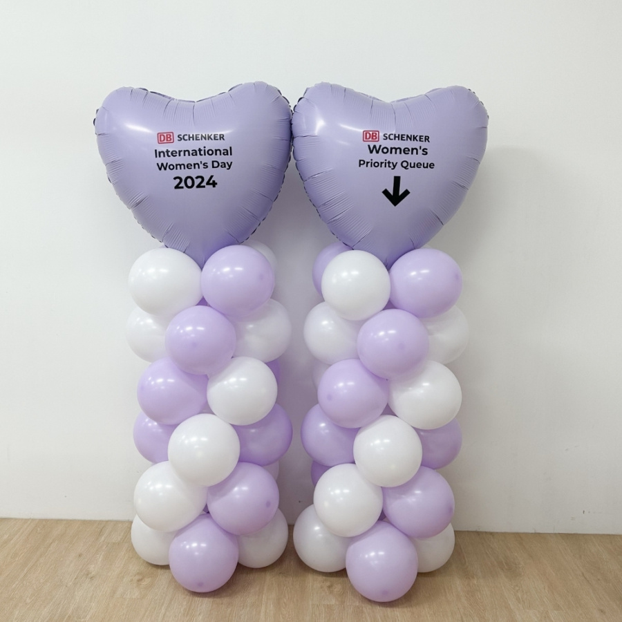 36" Heart Foil Balloon Column