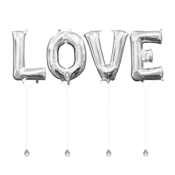 40" LOVE Foil Balloon - Silver