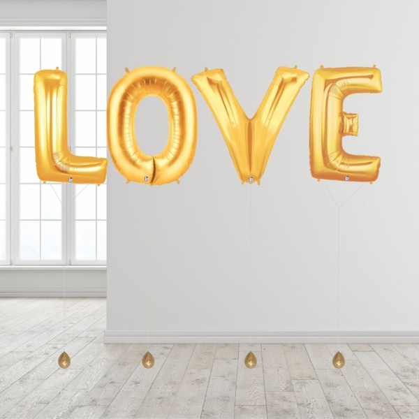 40" LOVE Foil Balloon - Gold