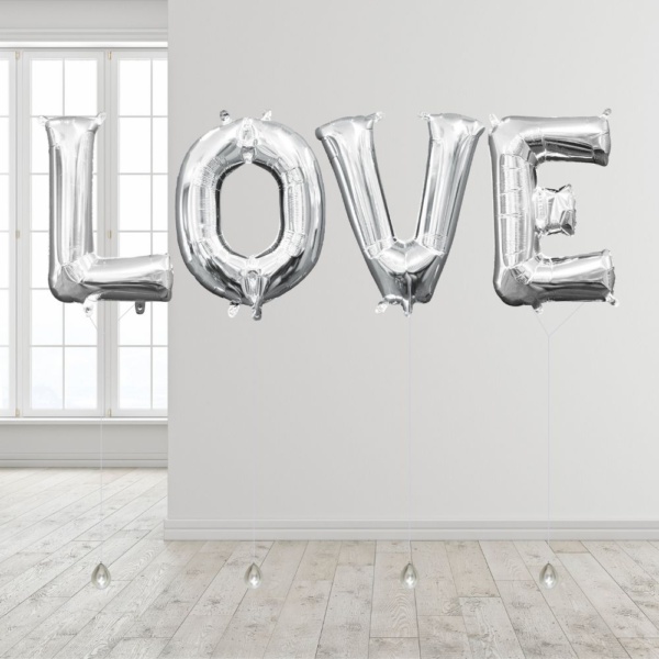 40" LOVE Foil Balloon - Silver
