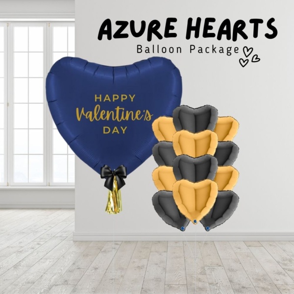 Azure Hearts Balloon Package