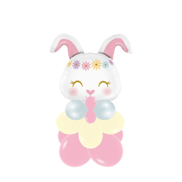 Easter Flower Crown Bunny Balloon Stack