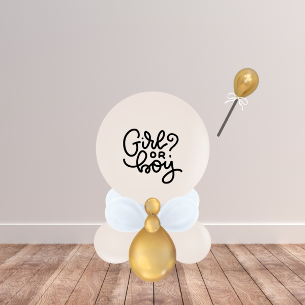 Gender Reveal Balloon Stack - Cream