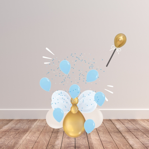 Gender Reveal Balloon Stack - Cream