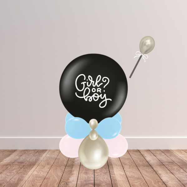 Gender Reveal Balloon Stack - Black