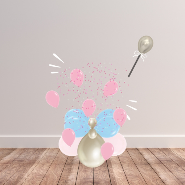 Gender Reveal Balloon Stack - Black