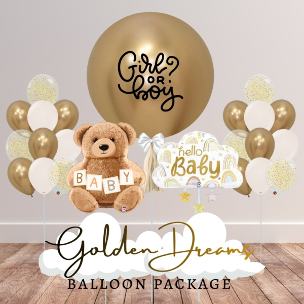 Golden Dream Gender Reveal Balloon Package