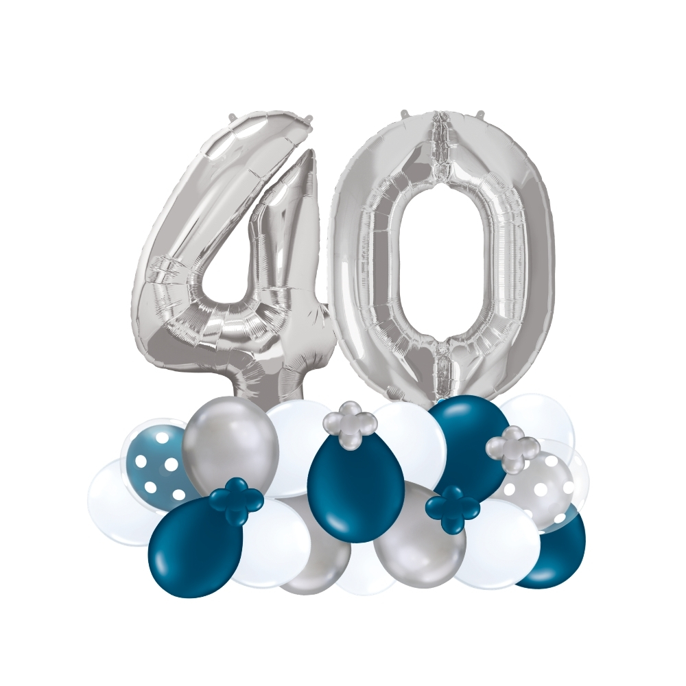 Silver Number Balloon Centerpiece