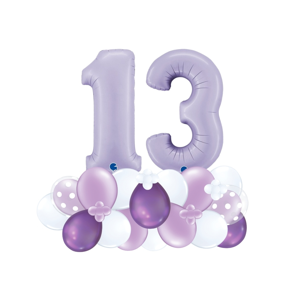Purple Number Balloon Centerpiece