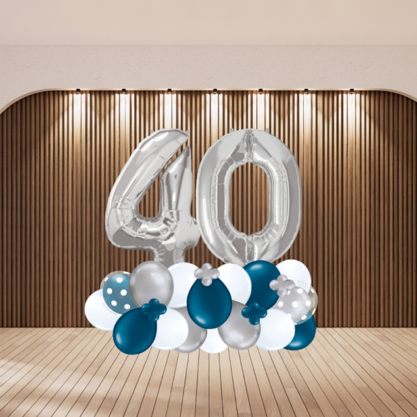 Silver Number Balloon Centerpiece