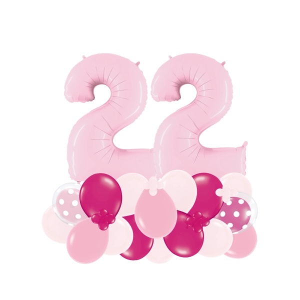 Pink Number Balloon Centerpiece