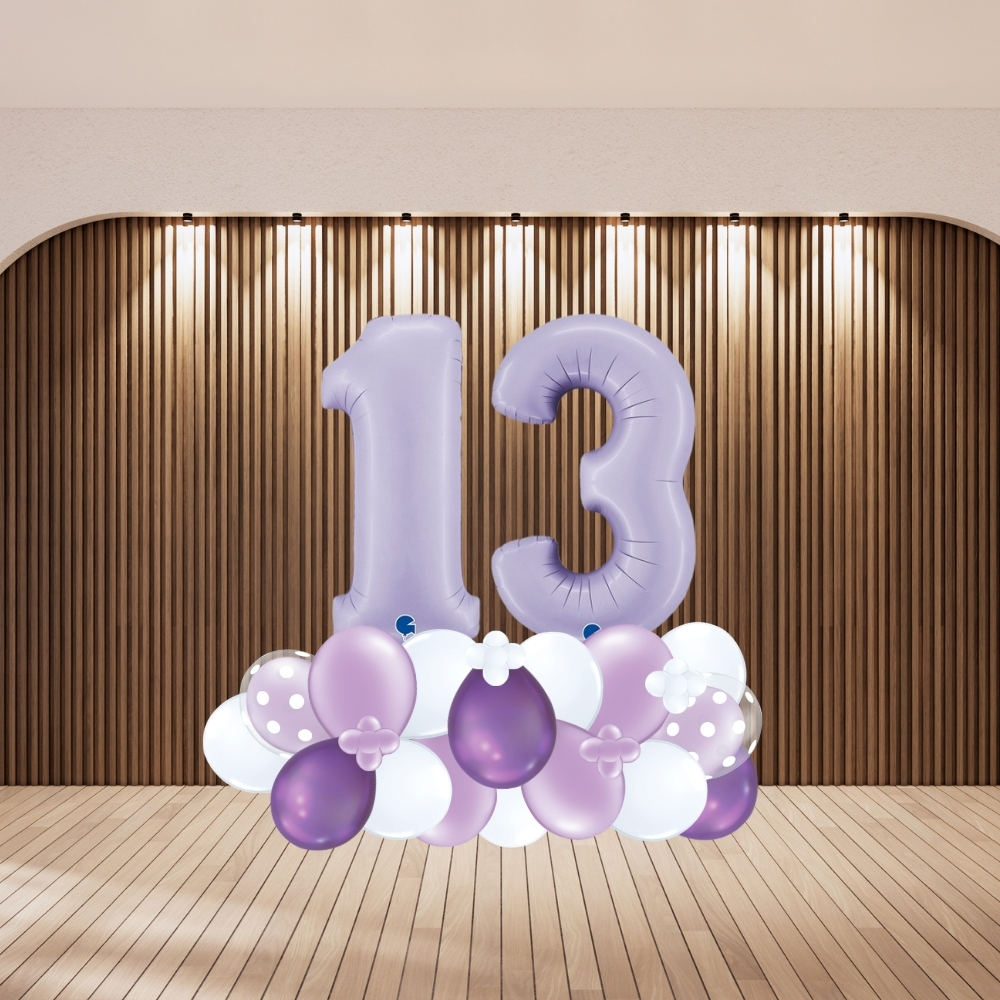 Purple Number Balloon Centerpiece