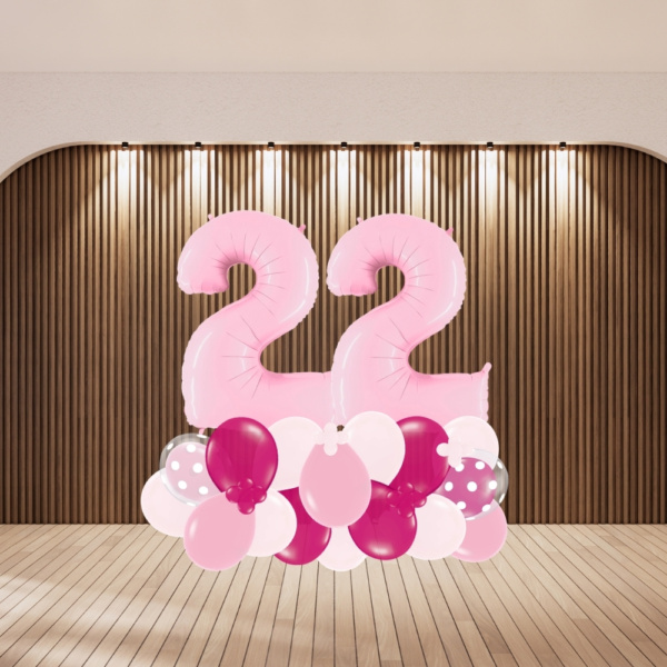 Pink Number Balloon Centerpiece