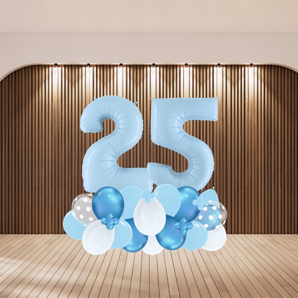 Blue Number Balloon Centerpiece